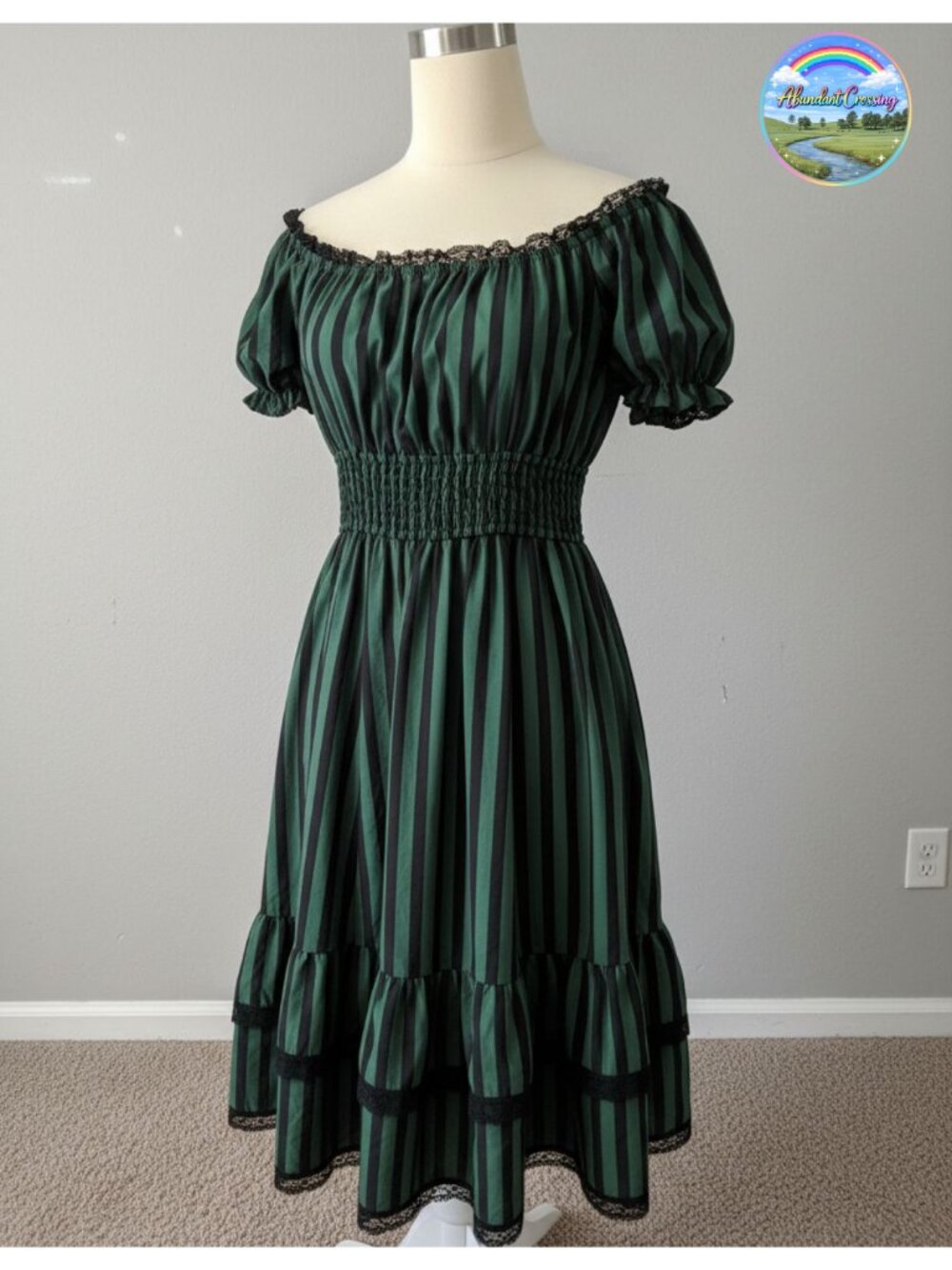 Gothic Pirate Corset A Line Midi Dress with Pockets